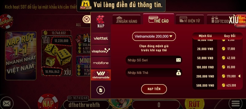 thanh khoản tại man club