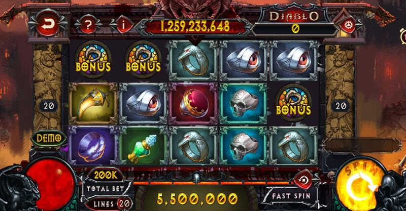 Các biểu tượng Diablo Slot Man Club có thể xuất hiện 