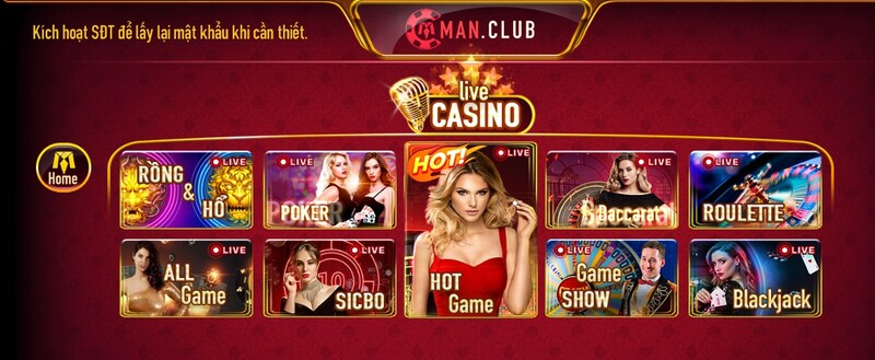 Hướng dẫn cụ thể cách chơi Live casino Man Club