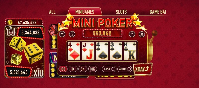 Bật mí các tính năng trong game Mini poker Man Club