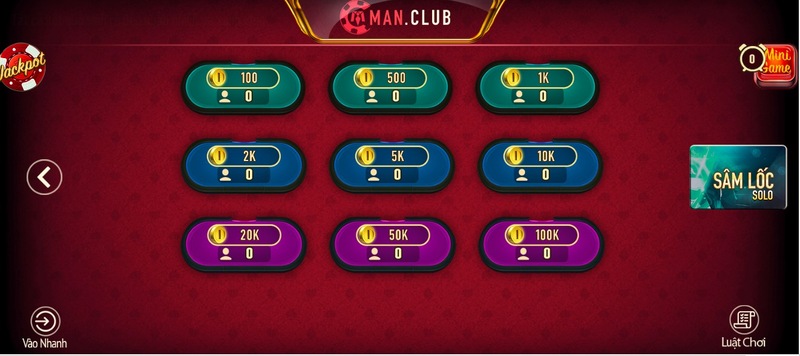 Các thông tin cần biết nếu muốn chơi Sâm lốc solo Man Club